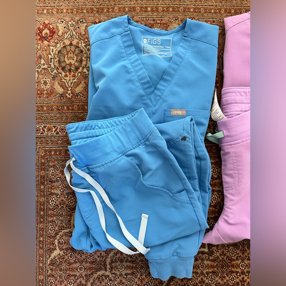 Figs Capri Blue Scrub Set Catarina XXS Top Zamora SP Pants